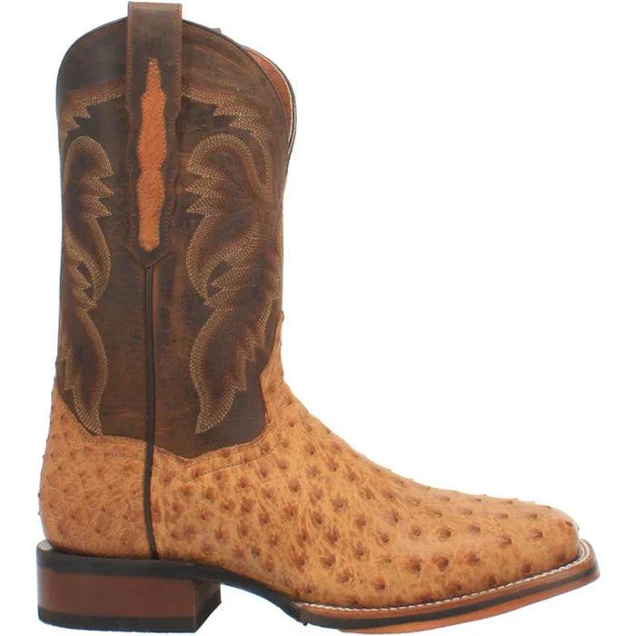 Dan Post Men's Kershaw Full Quill Ostrich Square Toe Boots - Saddle - Image 2