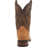 Dan Post Men's Kershaw Full Quill Ostrich Square Toe Boots - Saddle