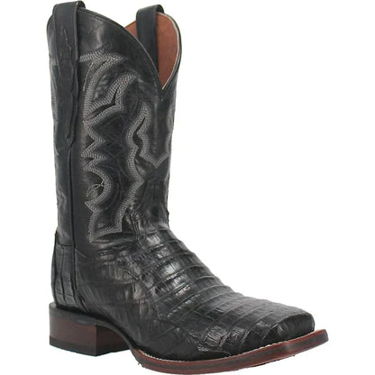 Dan Post Men's Kingsly Genuine Caiman Belly Square Toe Boots - Black - Image 4