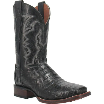 Dan Post Men's Kingsly Genuine Caiman Belly Square Toe Boots - Black - Image 4