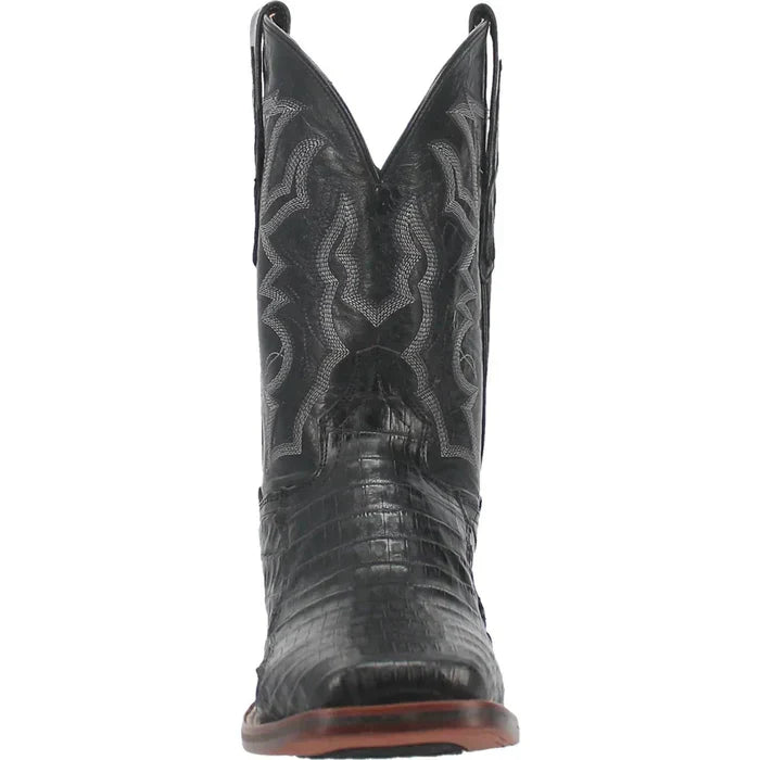 Dan Post Men's Kingsly Genuine Caiman Belly Square Toe Boots - Black - Image 5