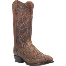 Dan Post Manning Python Snakeskin Round Toe Boots in Bay Apache