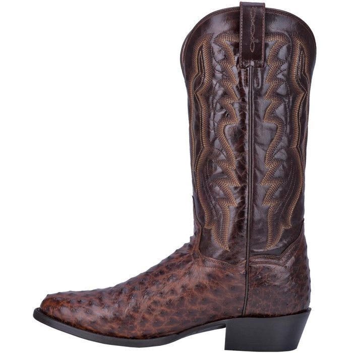 Dan Post Men's Pershing Full Quill Ostrich Round Toe Boots - Brass - Image 6