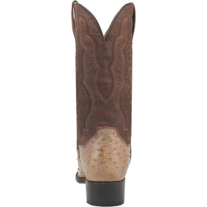 Dan Post Men's Pershing Full Quill Ostrich Round Toe Boots - Sand