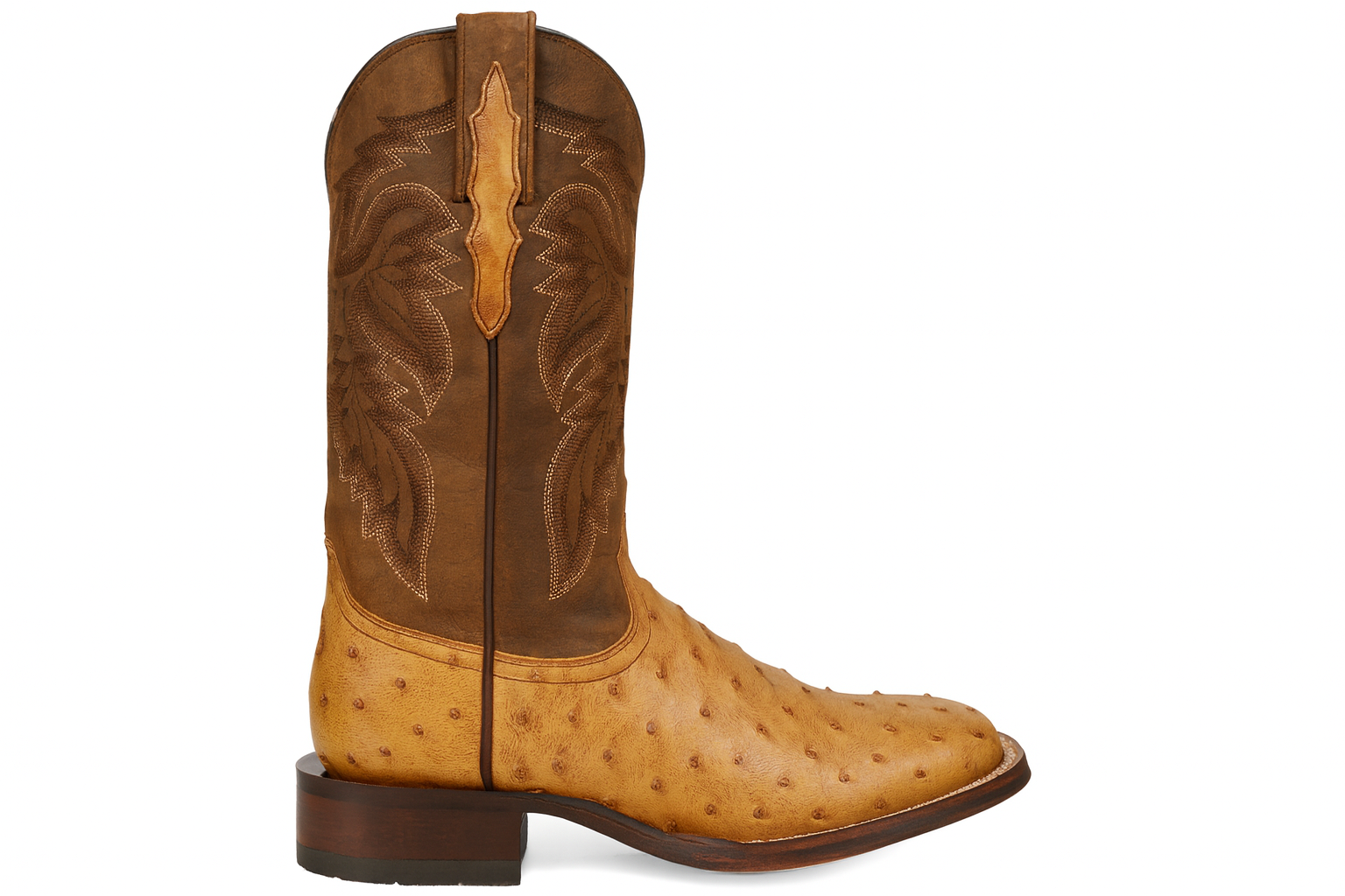 Dan Post Men's Alamosa Full Quill Ostrich Square Toe Boots - Sand - Image 3