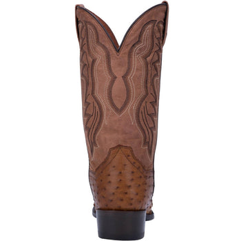 Dan Post Men's Tempe Full Quill Ostrich Round Toe Boots - Saddlebrown - Image 3