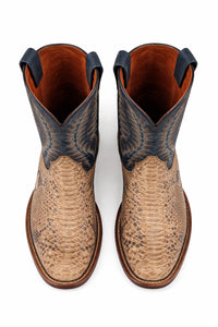 Dan Post Men's Templeton Python Snakeskin Square Toe Boots - Beige