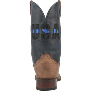 Dan Post Men's Thin Blue Line Genuine Leather Square Toe Boots - Sand