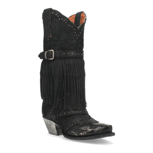 Dan Post Women's Bed of Roses Snip Toe Leather Boots - Black