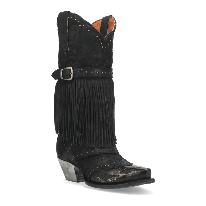 Dan Post Women's Bed of Roses Snip Toe Leather Boots - Black