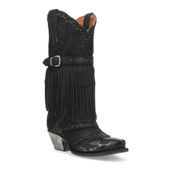 Dan Post Women's Bed of Roses Snip Toe Leather Boots - Black