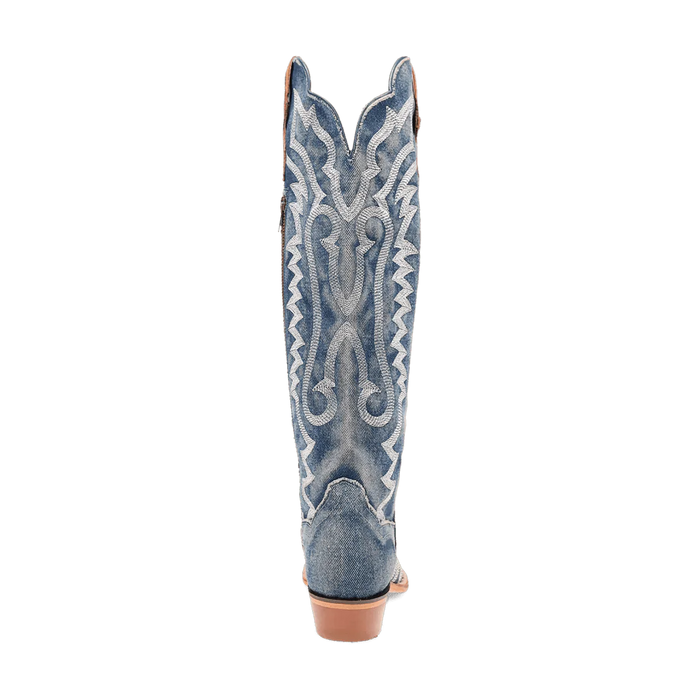 Dan Post Women's Denim Darlin Snip Toe Leather Tall Boots - Blue