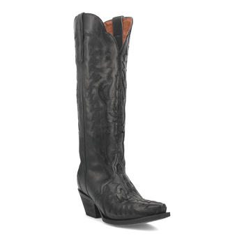 Dan Post Women's Hallie Snip Toe Leather Tall Boots - Black