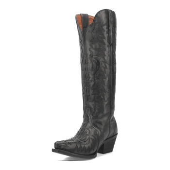 Dan Post Women's Hallie Snip Toe Leather Tall Boots - Black - Image 4