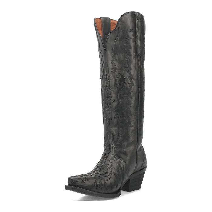 Dan Post Women's Hallie Snip Toe Leather Tall Boots - Black