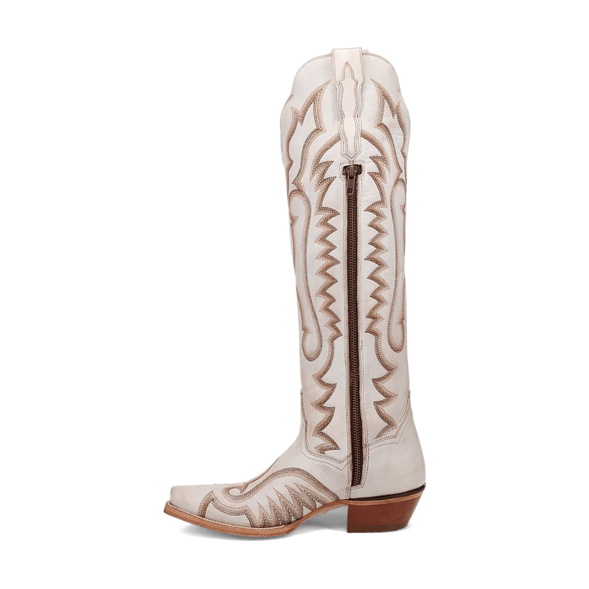 Dan Post Women's Josie Snip Toe Leather Tall Boots - White - Image 3