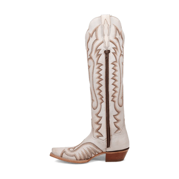 Dan Post Women's Josie Snip Toe Leather Tall Boots - White - Image 3