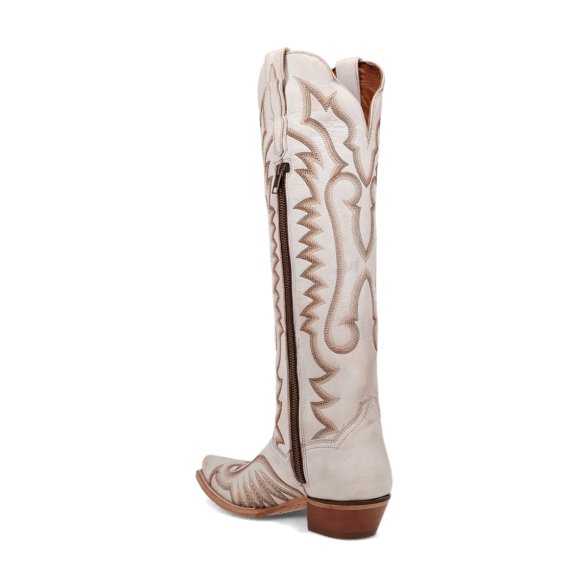 Dan Post Women's Josie Snip Toe Leather Tall Boots - White - Image 4