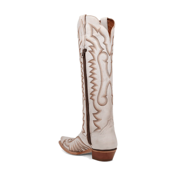 Dan Post Women's Josie Snip Toe Leather Tall Boots - White - Image 4