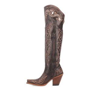 Dan Post Women's Kommotion Snip Toe Leather Tall Boots - Chocolate