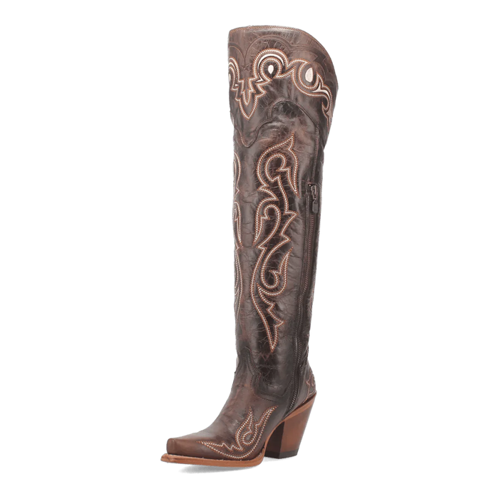 Dan Post Women's Kommotion Snip Toe Leather Tall Boots - Chocolate - Image 4