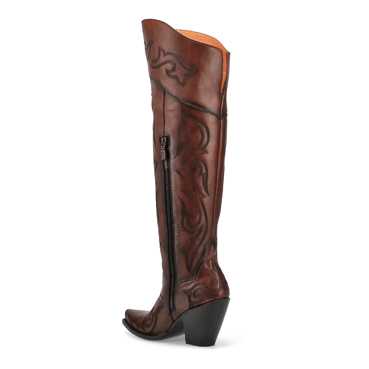 Dan Post Women's Seductress Snip Toe Leather Tall Boots - Chestnut - Image 5