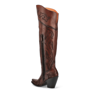 Dan Post Women's Seductress Snip Toe Leather Tall Boots - Chestnut