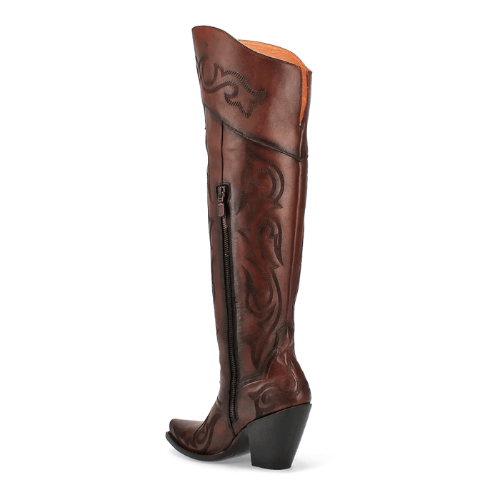 Dan Post Women's Seductress Snip Toe Leather Tall Boots - Chestnut