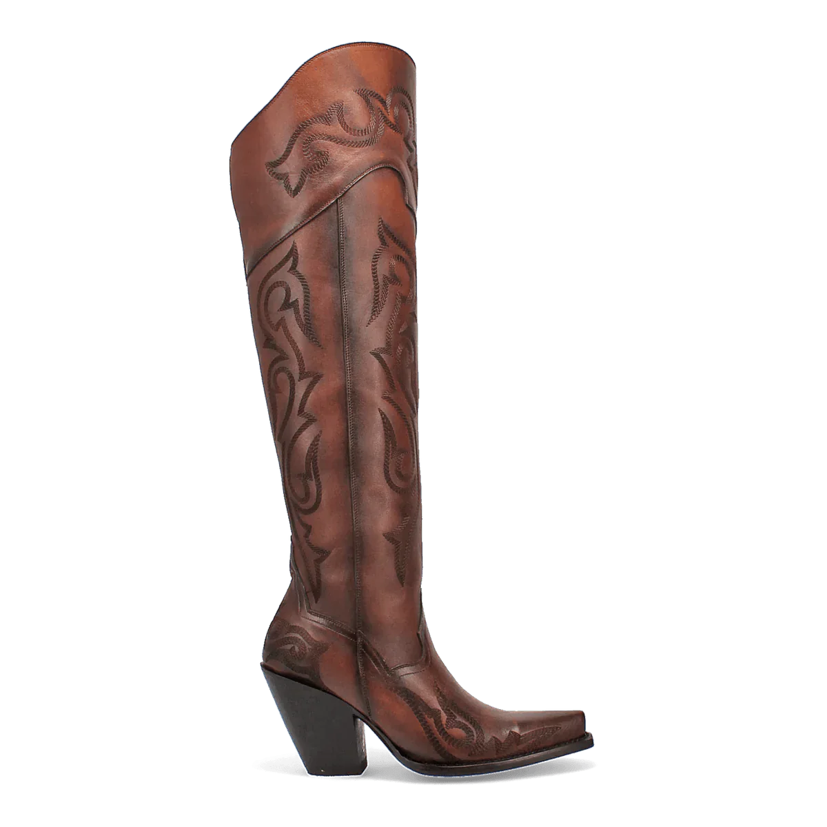 Dan Post Women's Seductress Snip Toe Leather Tall Boots - Chestnut - Image 2