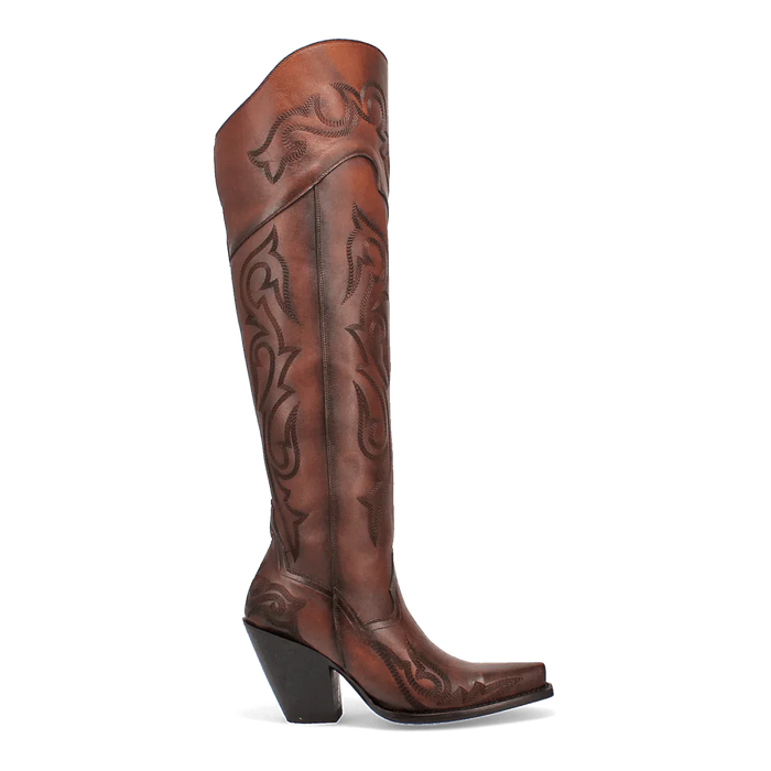 Dan Post Women's Seductress Snip Toe Leather Tall Boots - Chestnut - Image 2