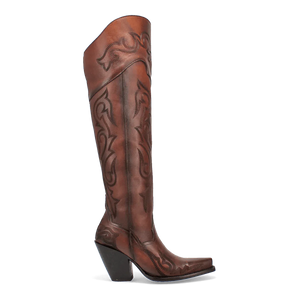 Dan Post Women's Seductress Snip Toe Leather Tall Boots - Chestnut