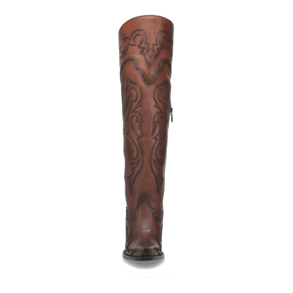 Dan Post Women's Seductress Snip Toe Leather Tall Boots - Chestnut - Image 7