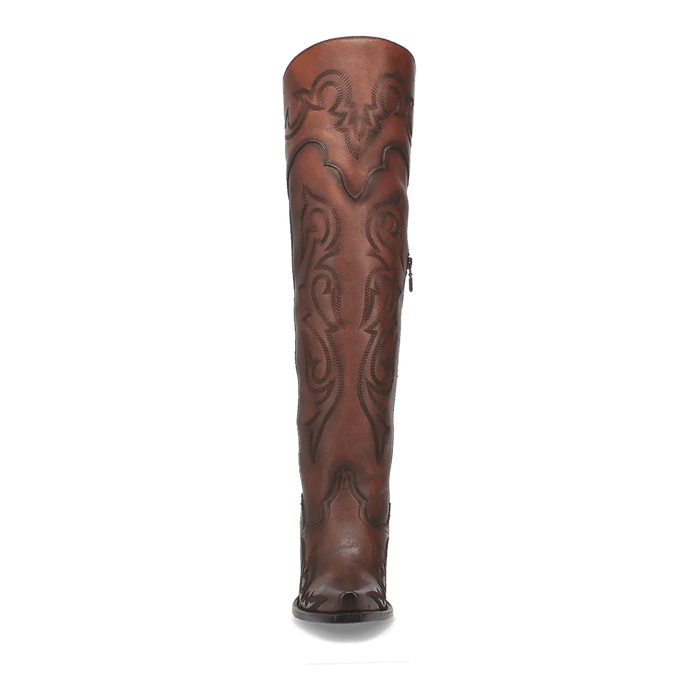 Dan Post Women's Seductress Snip Toe Leather Tall Boots - Chestnut