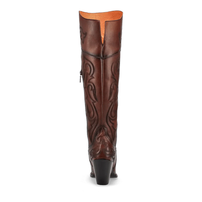 Dan Post Women's Seductress Snip Toe Leather Tall Boots - Chestnut - Image 8