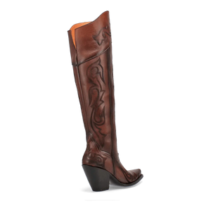 Dan Post Women's Seductress Snip Toe Leather Tall Boots - Chestnut