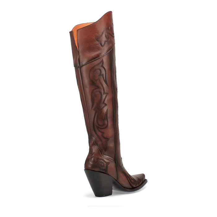 Dan Post Women's Seductress Snip Toe Leather Tall Boots - Chestnut