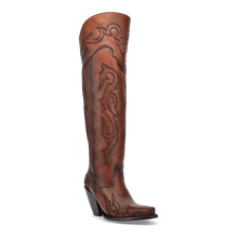 Dan Post Women's Seductress Snip Toe Leather Tall Boots - Chestnut