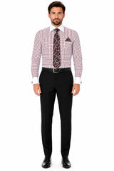 Mens Burgundy Shirt With Tie