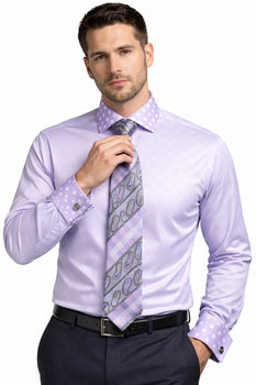 Polka Dot Dress Shirt - Lavender