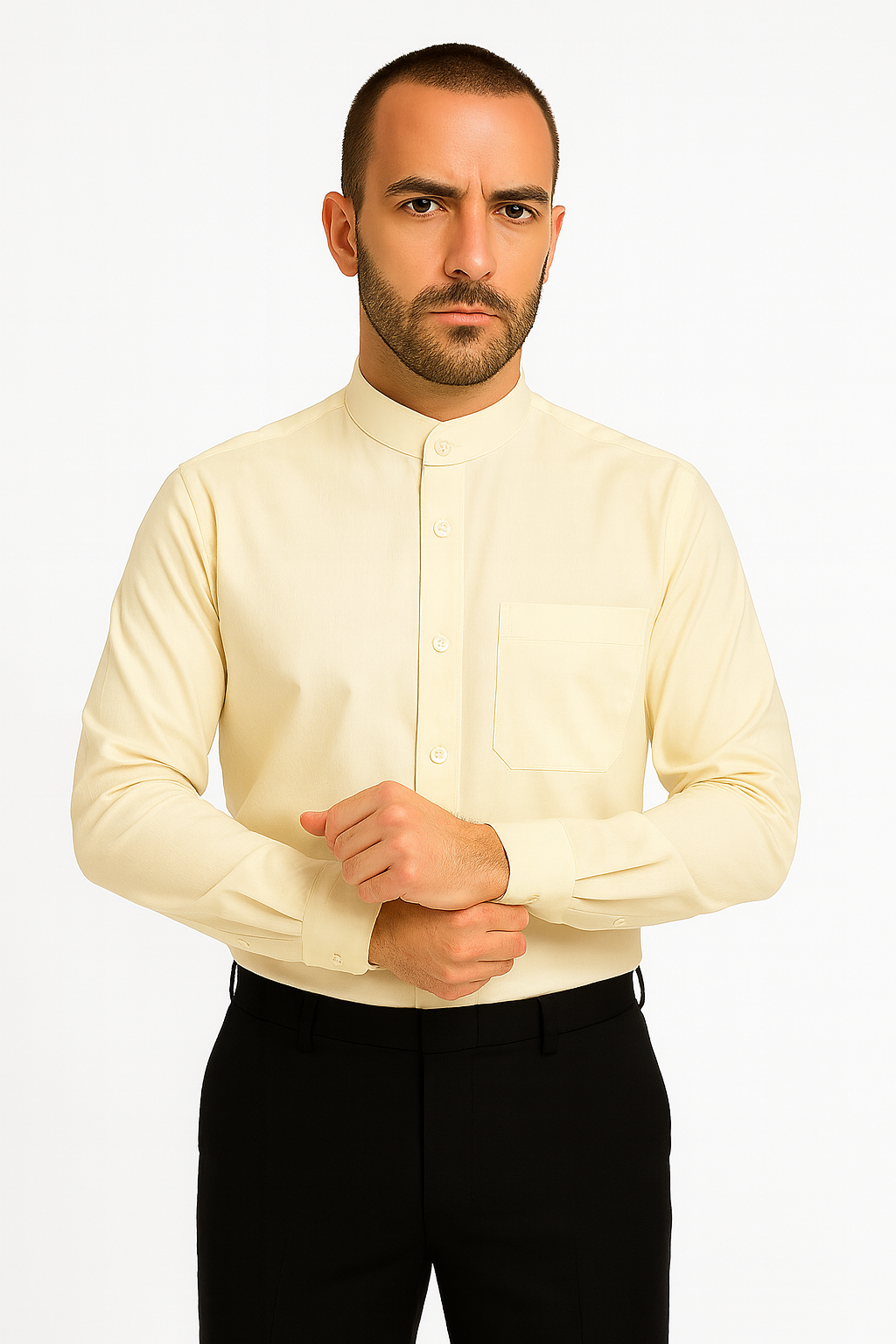 Daniel Ellissa Men's French Cuff Shirt Creme - Image 9