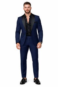Dark Blue Prom Tuxedo - Wedding Suit - Groom Tuxedo Suit
