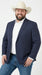 Mens Navy Blue Pinstripe Western Blazer – Classic Cowboy Style Jacket for Business, Formal and Smart Casual Wear