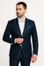 Dark Navy Blue Suit For Men And White Trim Lapel Tuxedo Looking Suit Side Vented Wedding /Prom Fashion
