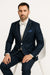 Dark Navy Blue Suit For Men And White Trim Lapel Tuxedo Looking Suit Side Vented Wedding /Prom Fashion
