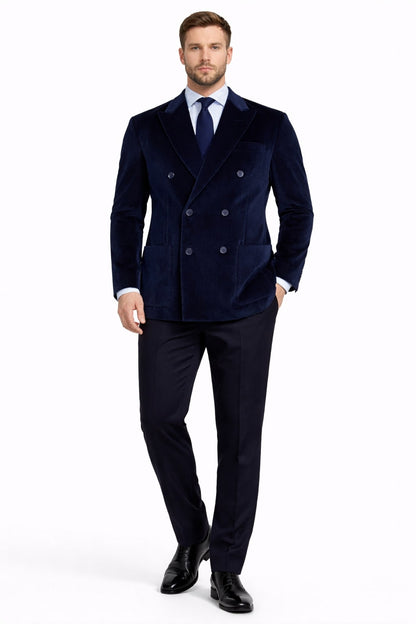 Men'S Velvet Dark Navy Blue Blazer - Sport Coat For Men - Image 6