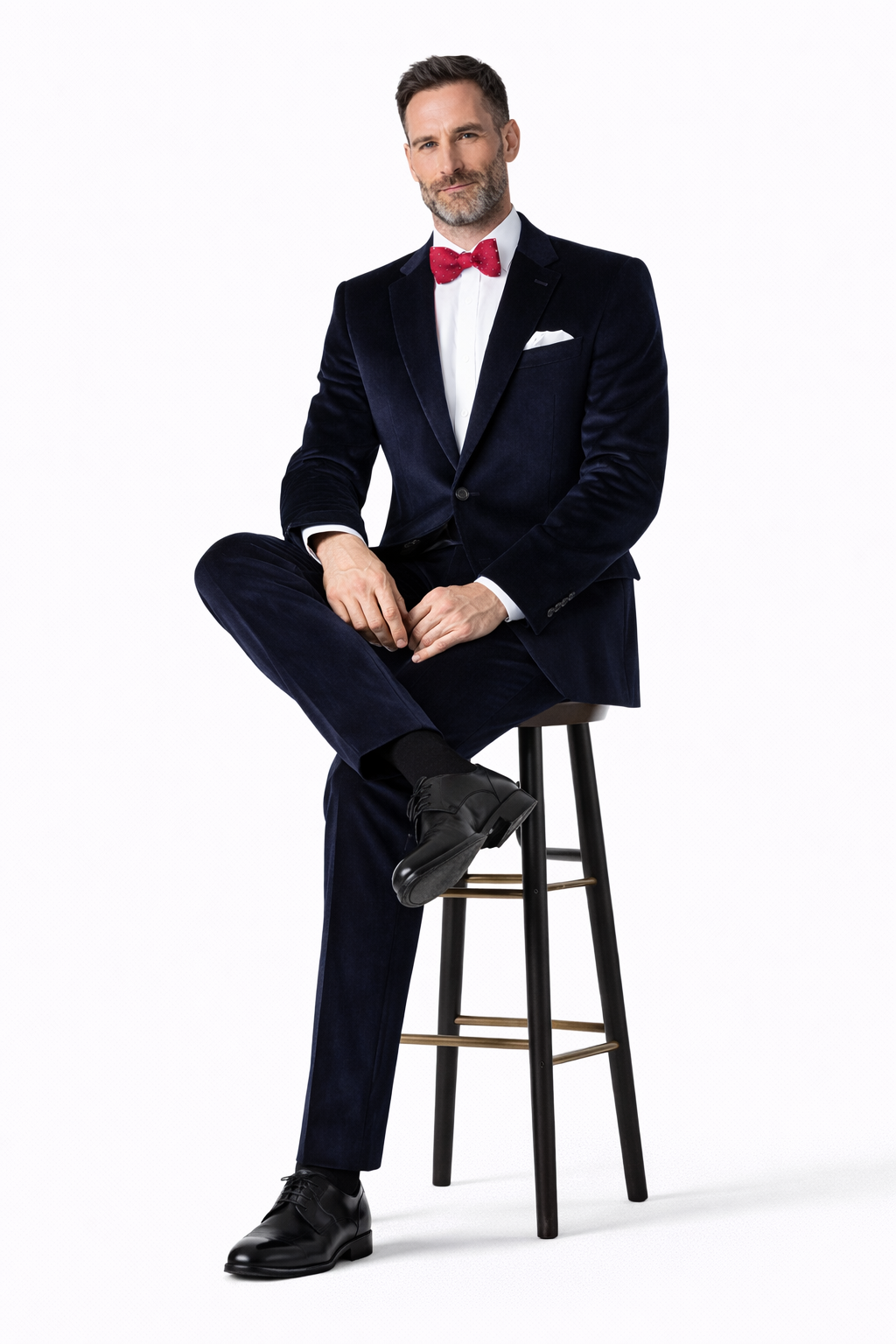 Slim Fit Dark Navy Velvet Suit