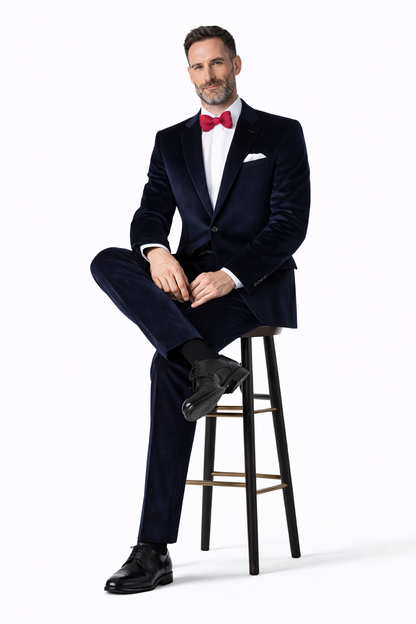 Slim Fit Dark Navy Velvet Suit