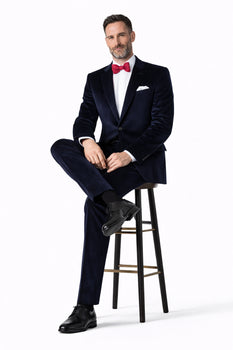 Slim Fit Dark Navy Velvet Suit