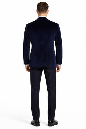 Men'S Velvet Dark Navy Blue Blazer - Sport Coat For Men - Image 2