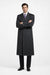 Darkest Charcoal Gray Men'S Dress Coat Long Men'S Dress Topcoat - Winter Coat ~ Men'S Overcoat Long 46 Inches In Length